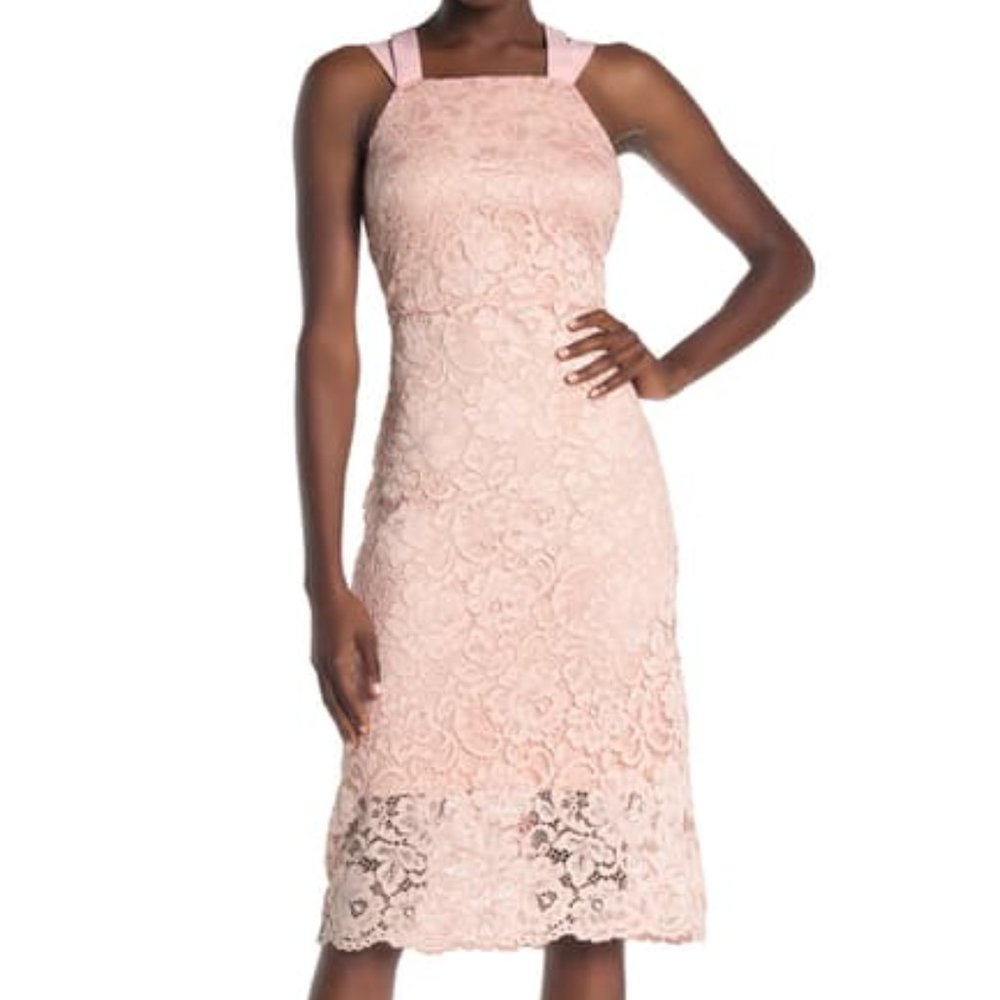 Sam Edelman Thick Strap Lace Midi Dress 10